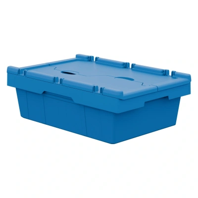 Вкладываемый контейнер INSTORE KV-6417 600х400х196 мм голубой со сплошным дном и распашной крышкой