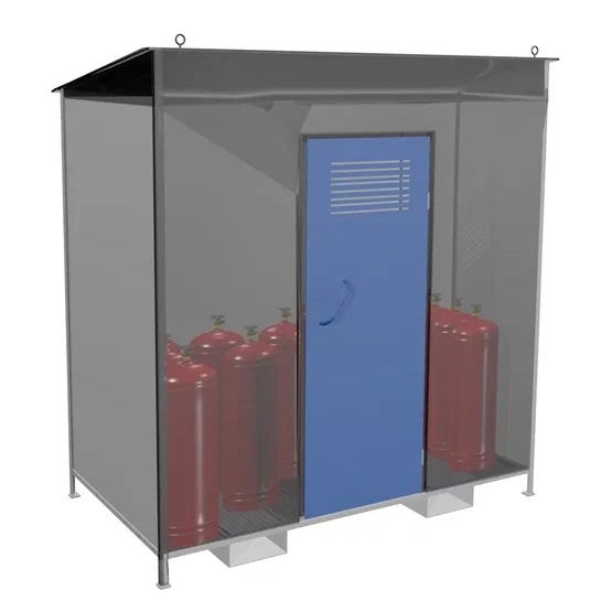 Хранилище для газовых баллонов разборное ХГБ-01 2100x2200x1110 мм Светло-серый