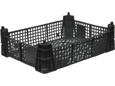 Ящик перфорированный 400×300×110, арт.: 101, объём 9, чёрный, код: 13154
