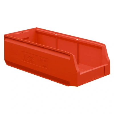 Складской лоток Logic Store 500х225х150 мм красный с отверстиями для перегородок N1 (12.405.1)