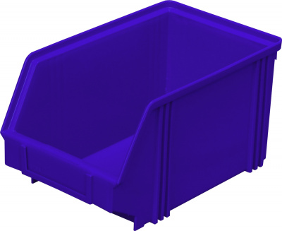Ящик сплошной 250×148×130 мм, объем 4.81 л., арт.: 7967, синий, код: 01705