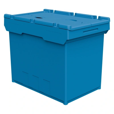 Вкладываемый контейнер INSTORE KVR-6442 600х400х420 мм голубой с усиленным дном и распашной крышкой