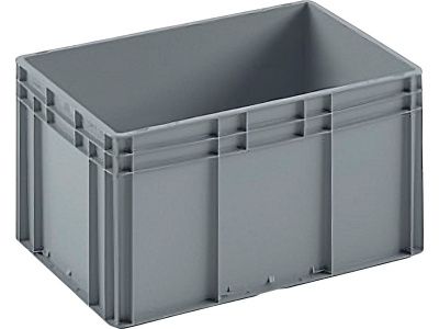 Ящик сплошной 600×400×320 мм, объем 63 л., арт.: ЕС 6432.4, серый, код: 20620