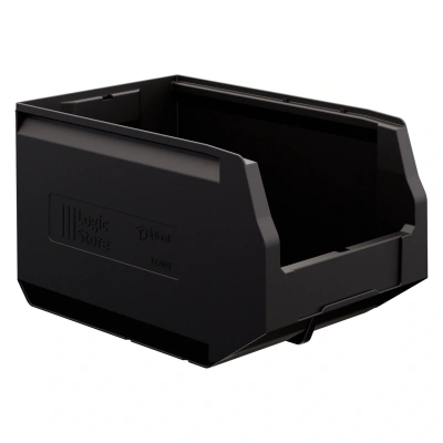 Складской лоток Logic Store 350x225x200 мм чёрный ЭКО с отверстиями для продольной перегородки