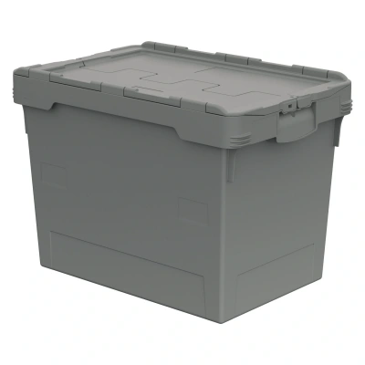 Вкладываемый контейнер INSTORE KV-6442.1 600х398х420 мм серый со сплошным дном и распашной крышкой