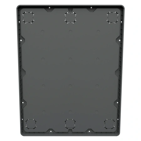Пластиковый паллет 1470x1140x180 мм серый сплошной на 3-х полозьях