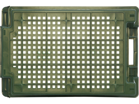 Ящик перфорированный 600×400×200, арт.: 102, объём 37, зелёный, код: 00338