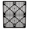 Пластиковый паллет 1200x1000x135 мм чёрный ЭКО перфорированный на ножках с бортиком