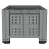 Большой контейнер 1200x1000x780 мм iBOX светло-серый c перфорированными стенками и дном, на полозьях