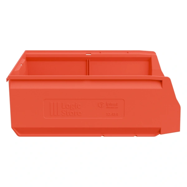 Складской лоток Logic Store 400x225x150 мм красный с наклейкой 50x70 мм сбоку