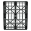 Пластиковый паллет 1200x1000x145 мм серый перфорированный на 3-х полозьях с бортиком