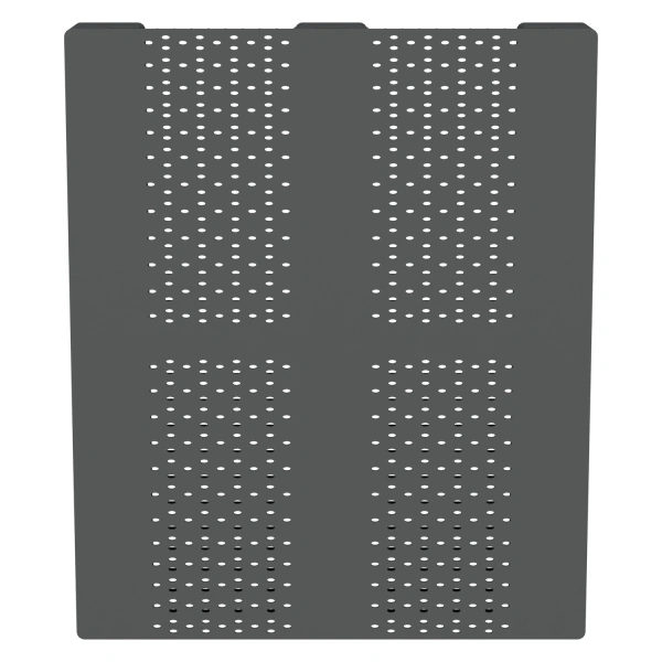 Пластиковый паллет 1200x1000x150 мм серый перфорированный на 3-х полозьях без бортика