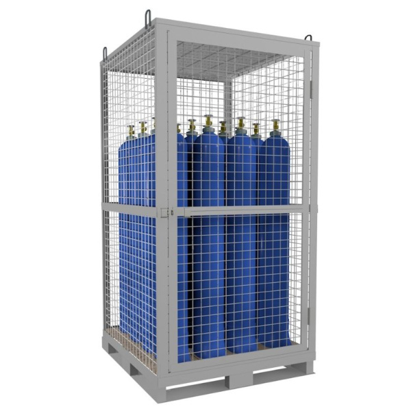 Клеть для 9-ти кислородных газовых баллонов КДР-01 2088x1000x800 мм Серый