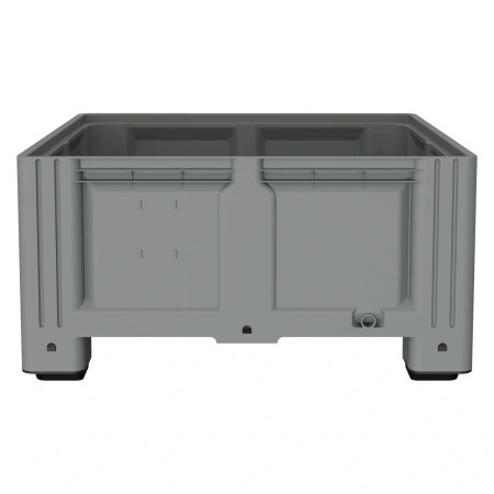Большой контейнер 1130x1130x580 мм iBOX светло-серый со сплошными стенками и дном, на ножках