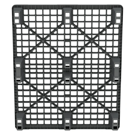 Пластиковый паллет 1200x1000x135 мм серый перфорированный на ножках с бортиком