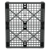 Пластиковый паллет 1200x1000x145 мм серый перфорированный на 2-х полозьях с бортиком