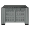 Большой контейнер 1200x1000x760 мм iBOX светло-серый c перфорированными стенками и дном, на ножках