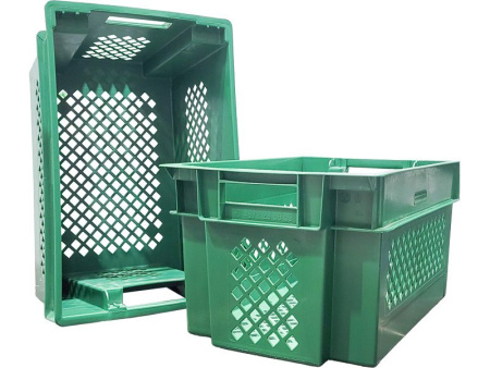 Ящик перфорированный 600×400×300, арт.: 108, объём 50, зелёный, код: 18309