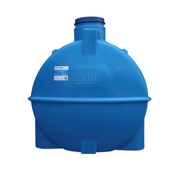 Транспортировочная овально-горизонтальная емкость Aquaplast 2000 л Синий