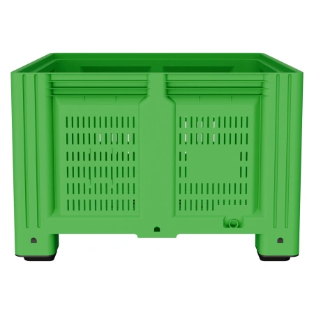 Большой контейнер 1130x1130x760 мм iBOX салатовый c перфорированными стенками и дном, на ножках