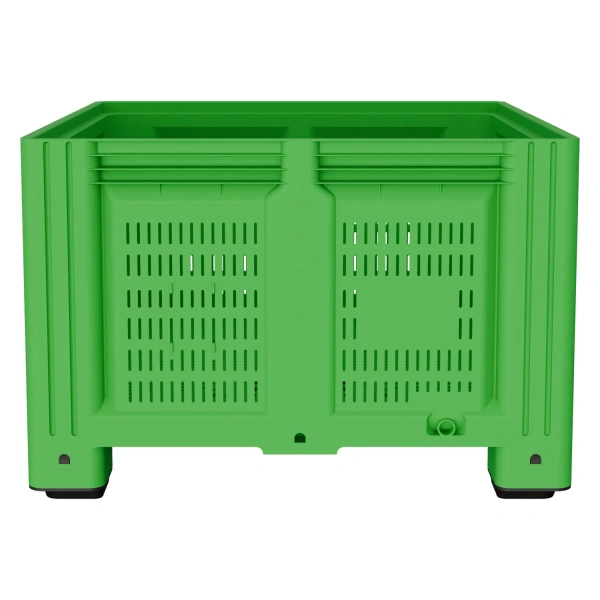 Большой контейнер 1130x1130x760 мм iBOX салатовый c перфорированными стенками и дном, на ножках