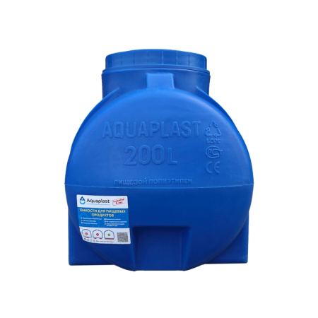 Овально-горизонтальная емкость Aquaplast 200 л Синий