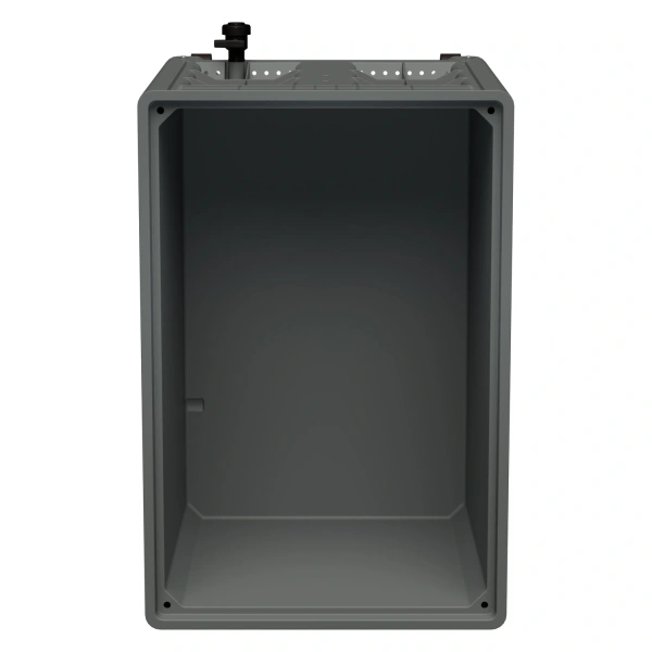 Большой контейнер 1200х800х920 мм iBOX светло-серый со сплош. стенками и дном, на колёсах с краном 1 дюйм