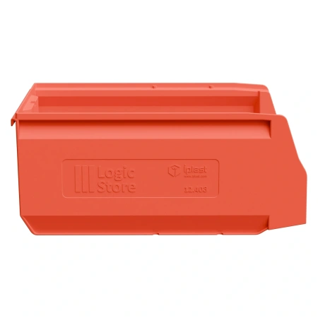 Складской лоток Logic Store 350x225x150 мм красный с отверстиями для продольной перегородки