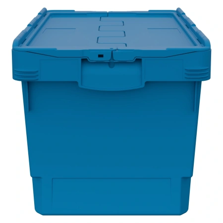 Вкладываемый контейнер INSTORE KV-6437 600х400х390 мм голубой со сплошным дном и распашной крышкой