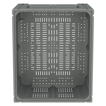 Большой контейнер 1200x1000x760 мм iBOX светло-серый c перфорированными стенками и дном, на ножках