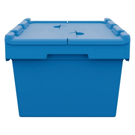 Вкладываемый контейнер INSTORE KV-6427 600х400х297 мм голубой со сплошным дном и распашной крышкой