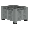 Большой контейнер 1200x1000x760 мм iBOX светло-серый c перфорированными стенками и дном, на ножках