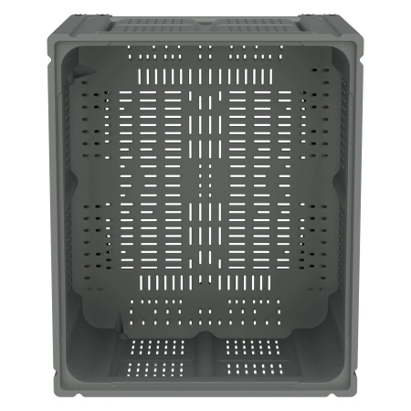 Большой контейнер 1200x1000x780 мм iBOX светло-серый c перфорированными стенками и дном, на полозьях