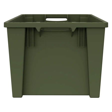 Поворотно-вкладываемый контейнер INSTORE KD-6430.1 600х400х301 мм зелёный ЭКО со сплошным дном