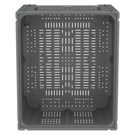 Большой контейнер 1200x1000x760 мм iBOX светло-серый c перфорированными стенками и дном, на ножках