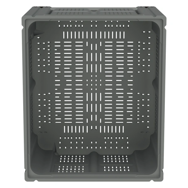 Большой контейнер 1200x1000x760 мм iBOX светло-серый c перфорированными стенками и дном, на ножках