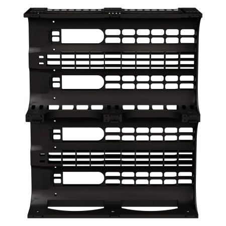 Пластиковый паллет BottleRack 1200х1000х380 мм чёрный ЭКО перфорированный на ножках с бортиком для бутылей