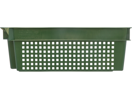 Ящик перфорированный 600×400×200, арт.: 102, объём 37, зелёный, код: 00338