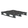 Пластиковый паллет 1200x1000x145 мм серый перфорированный на 3-х полозьях с бортиком
