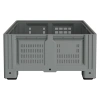 Большой контейнер 1130x1130x580 мм iBOX светло-серый c перфорированными стенками и дном, на ножках