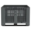 Большой контейнер 1200x800x800 мм iBOX серый c перфорированными стенками и дном, на полозьях