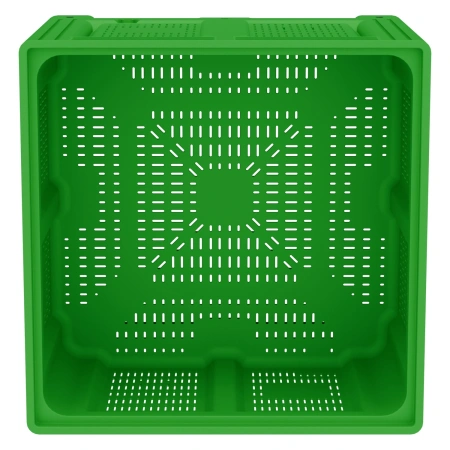 Большой контейнер 1130x1130x760 мм iBOX салатовый c перфорированными стенками и дном, на ножках