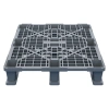 Пластиковый паллет 1200x800x150 мм серый многооборотный перфорированный на 3-х полозьях с бортиком