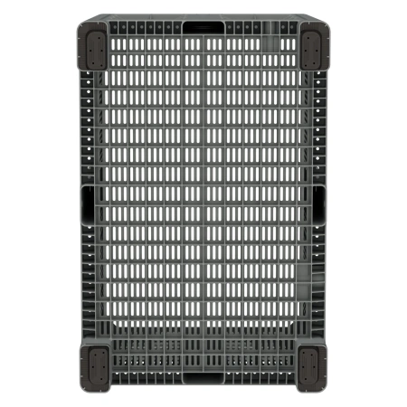 Большой контейнер 1200x800x800 мм iBOX светло-серый c перфорированными стенками и дном, на ножках
