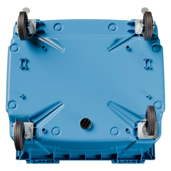 Мусорный контейнер 1100 л тёмно-голубой 4-х колёсный с тёмно-голубой крышкой N1 (20.807.1)