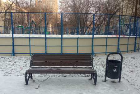 Скамейка стальная «Афина УНИ» 3,0 м (3 опоры)