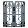 Пластиковый паллет 1200x1000x150 мм серый многооборотный перфорированный на 3-х полозьях с бортиком