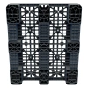 Пластиковый паллет 1200x1000x150 мм серый многооборотный перфорированный на 3-х полозьях с бортиком