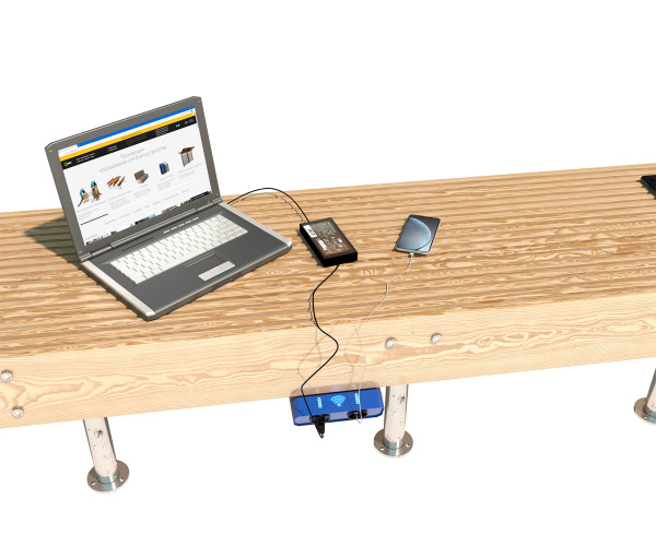 Зарядное устройство и точка доступа Wi-Fi «Валли» 1xUSB, 1xTYPE-C, 1x220V
